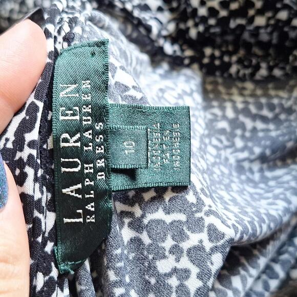 Lauren Ralph Lauren Black And White Wrap Dress Size 10 - Picture 8 of 9